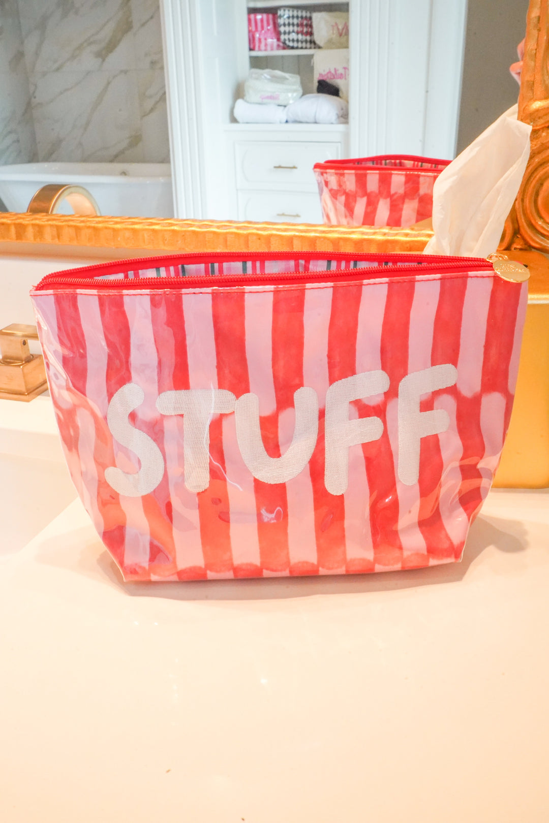 Stuff - Candy Stripes Clear Coat Toiletry Bag