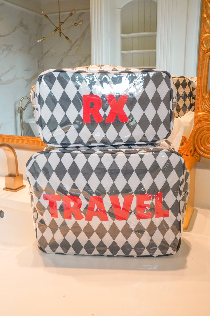 RX - Black Argyle Medium Clear Coat Bag
