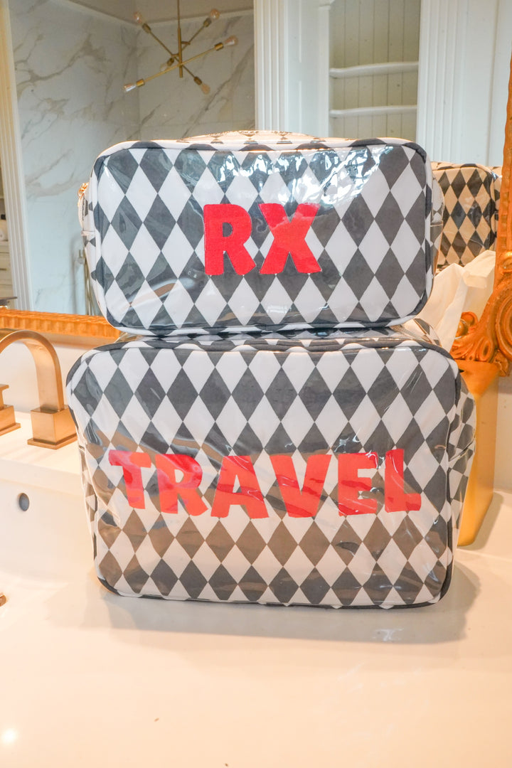 Travel - Black Argyle XL Clear Coat Bag