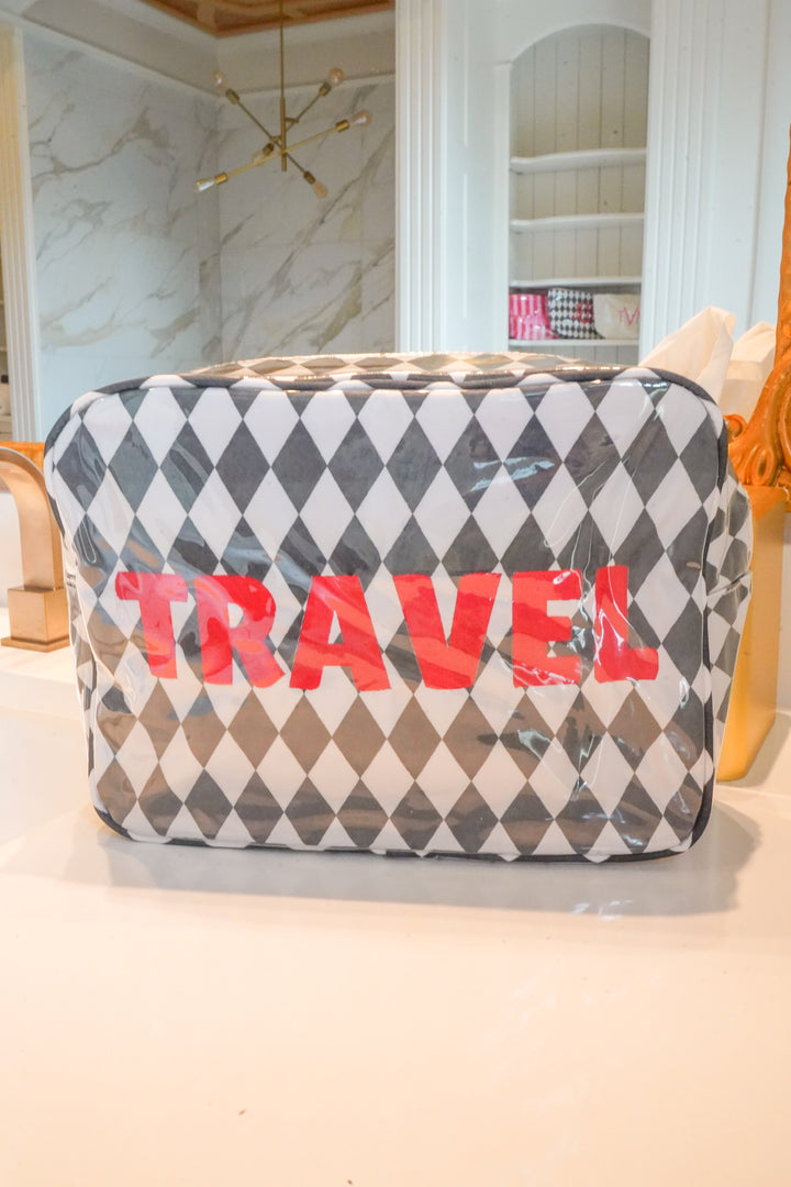 Travel - Black Argyle XL Clear Coat Bag