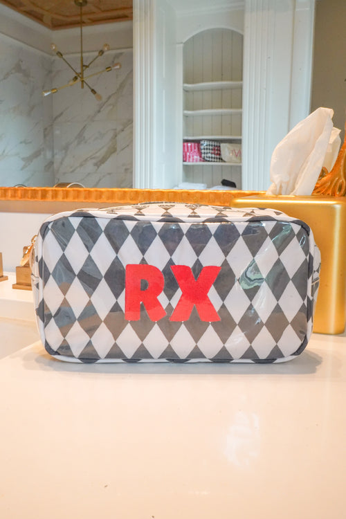 RX - Black Argyle Medium Clear Coat Bag