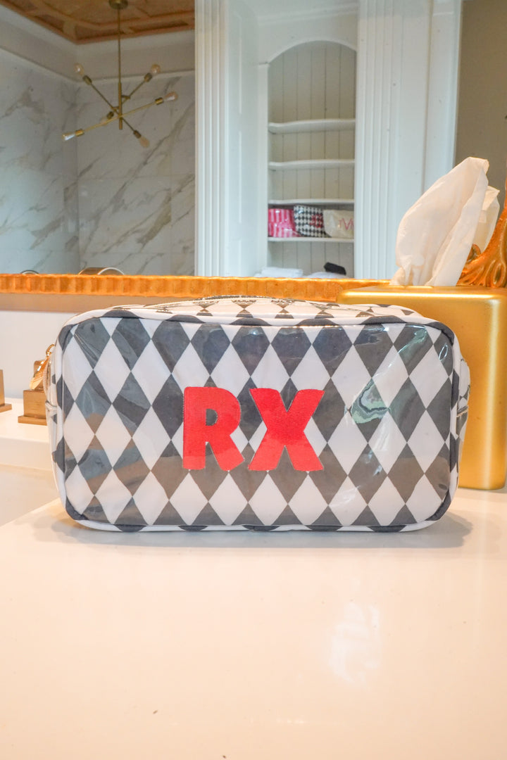 RX - Black Argyle Medium Clear Coat Bag