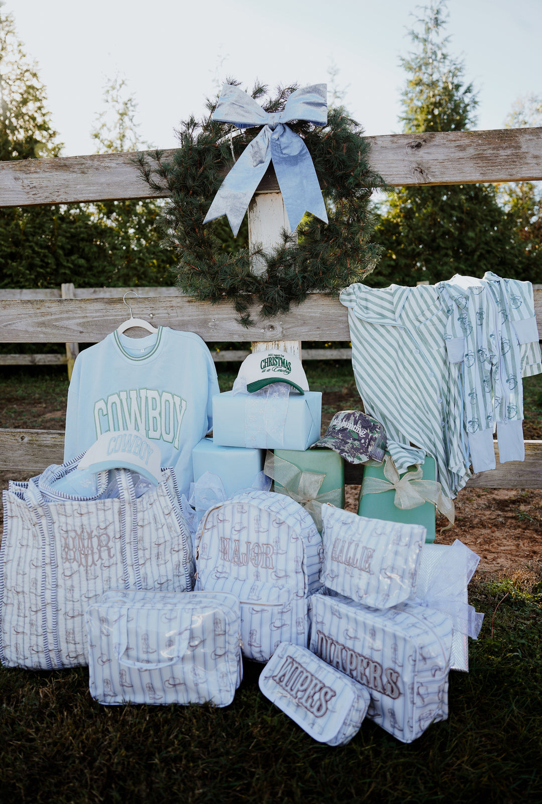 Diapers + Wipes Western Blues Clear Coat - Bundle