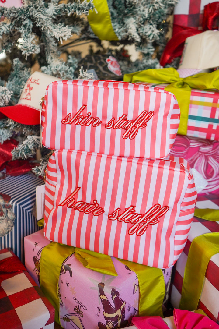 Skin Stuff - Pink &amp; Red Stripes Large Bag