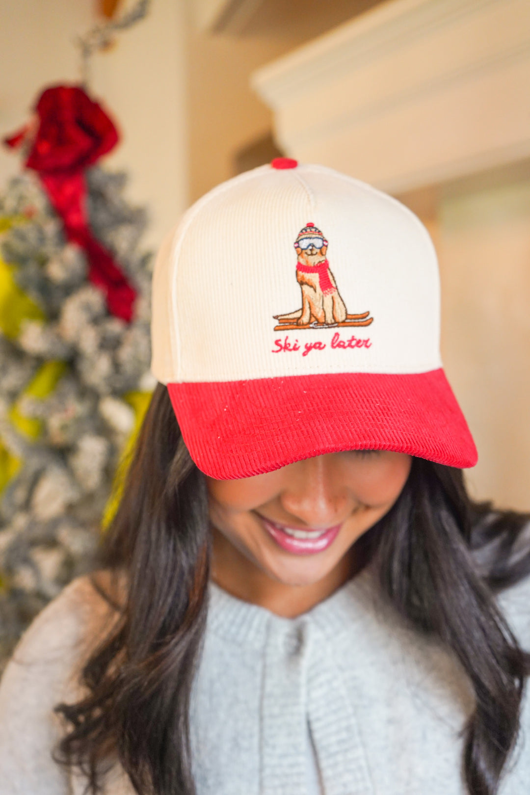 Ski Ya Later - Red Corduroy Hat