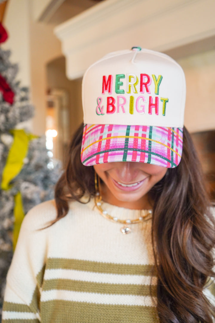 Merry &amp; Bright - Confetti Plaid Trucker Hat