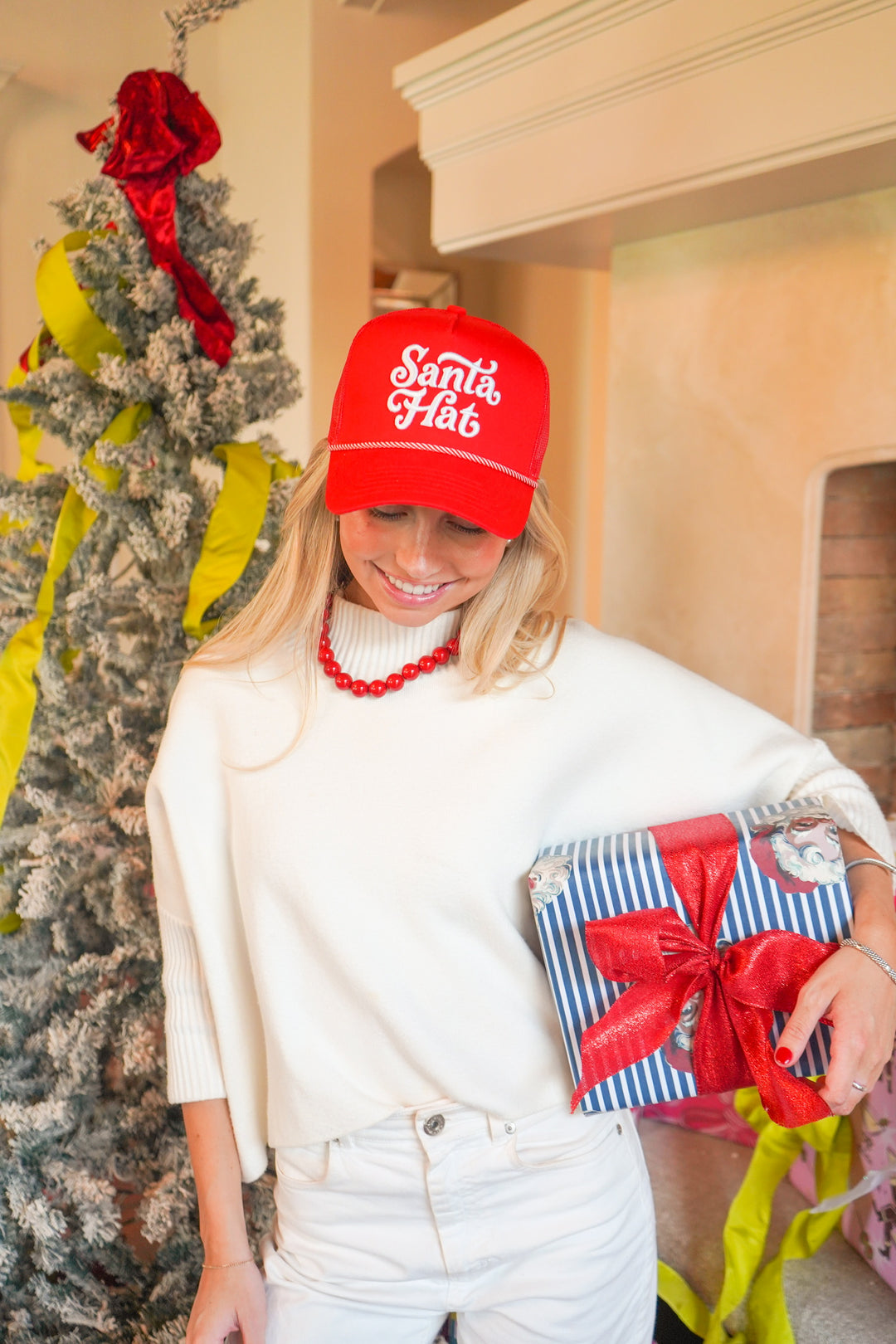 Santa Hat - Red Mesh Back Trucker Hat