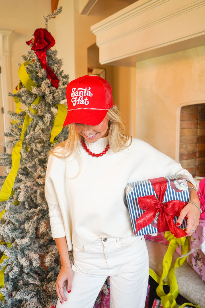 Santa Hat - Red Mesh Back Trucker Hat