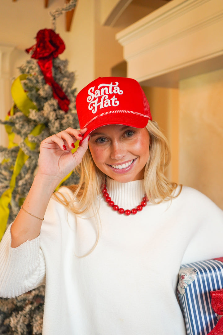 Santa Hat - Red Mesh Back Trucker Hat