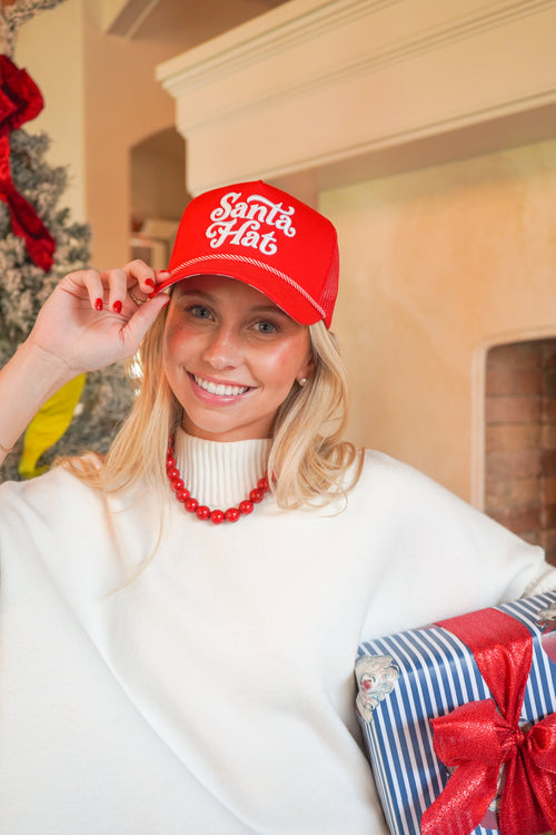 Santa Hat - Red Mesh Back Trucker Hat