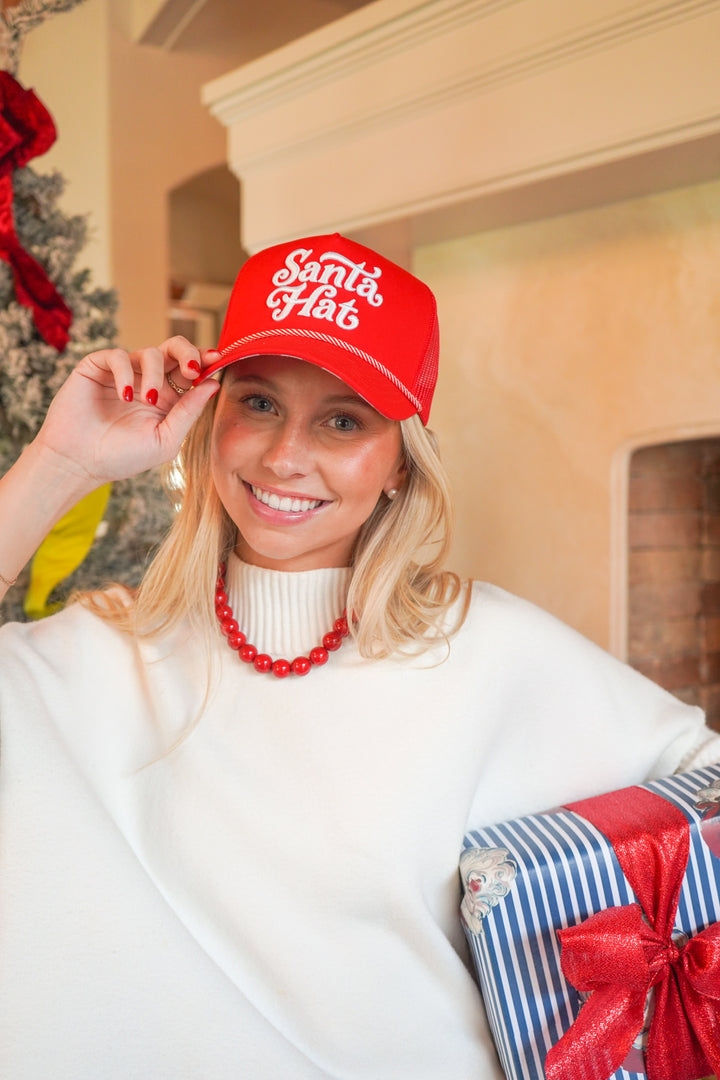 Santa Hat - Red Mesh Back Trucker Hat