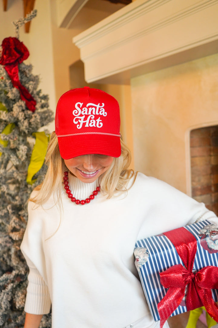 Santa Hat - Red Mesh Back Trucker Hat