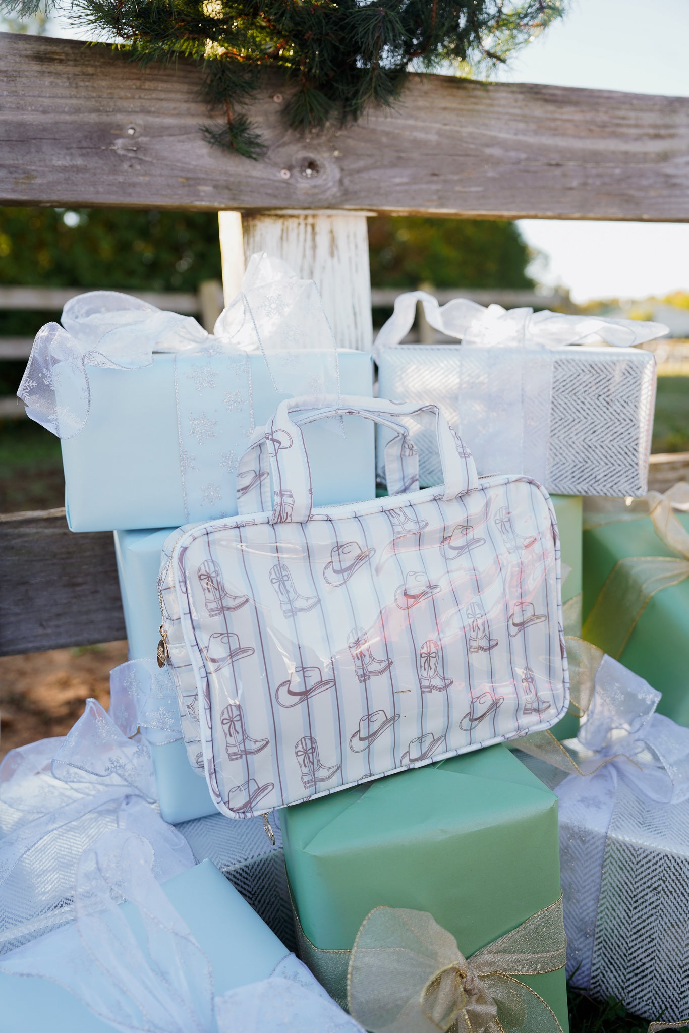 Western Blues Striped Clear Coat Toiletry Case - Thumbnail 2