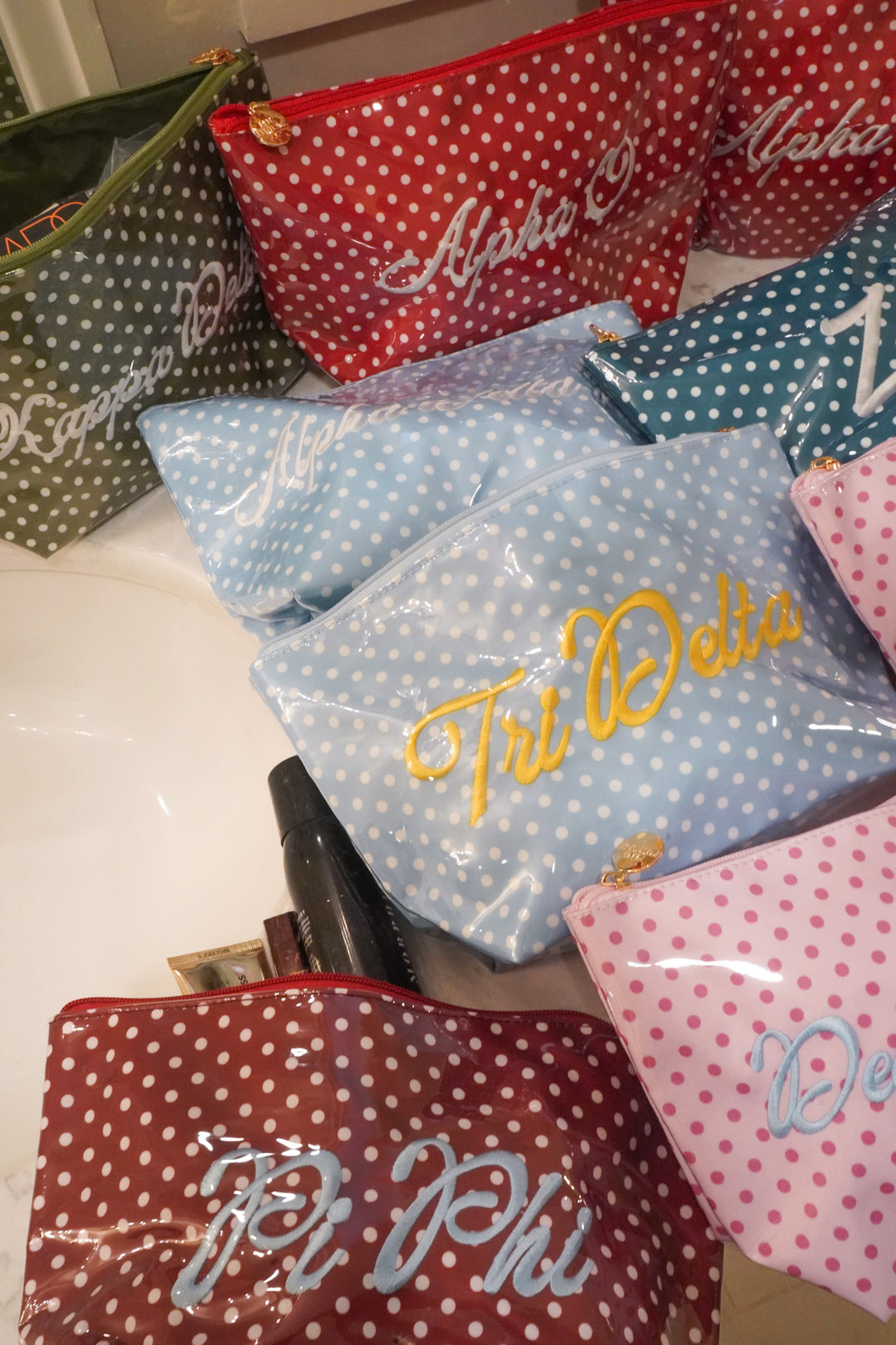 Sorority Greek Clear Coat Toiletry Bag