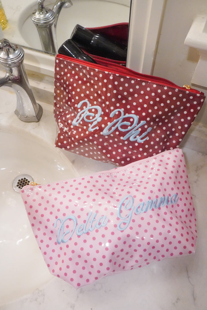 Sorority Greek Clear Coat Toiletry Bag