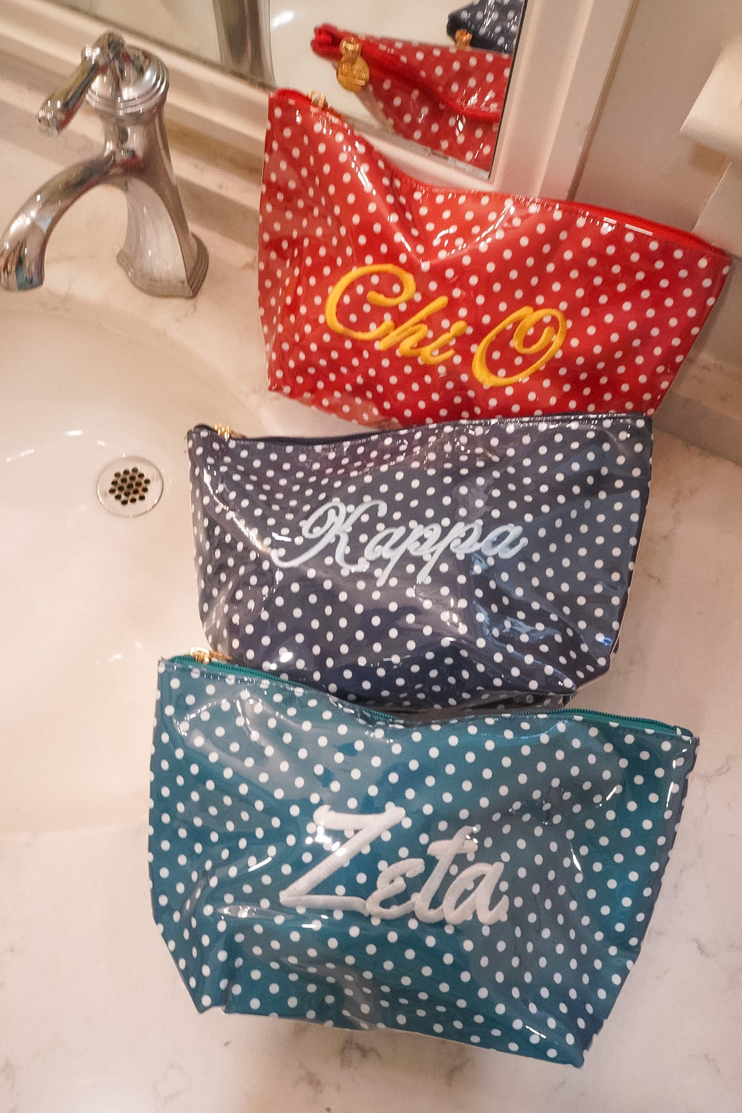 Sorority Greek Clear Coat Toiletry Bag