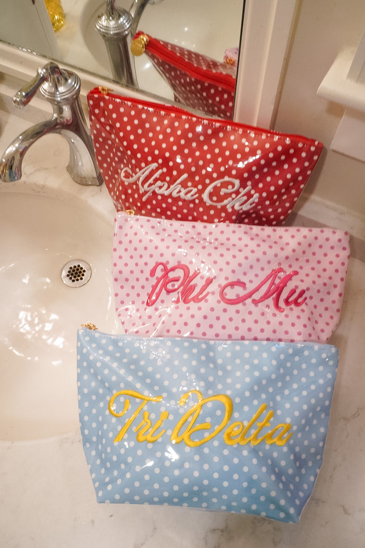 Sorority Greek Clear Coat Toiletry Bag