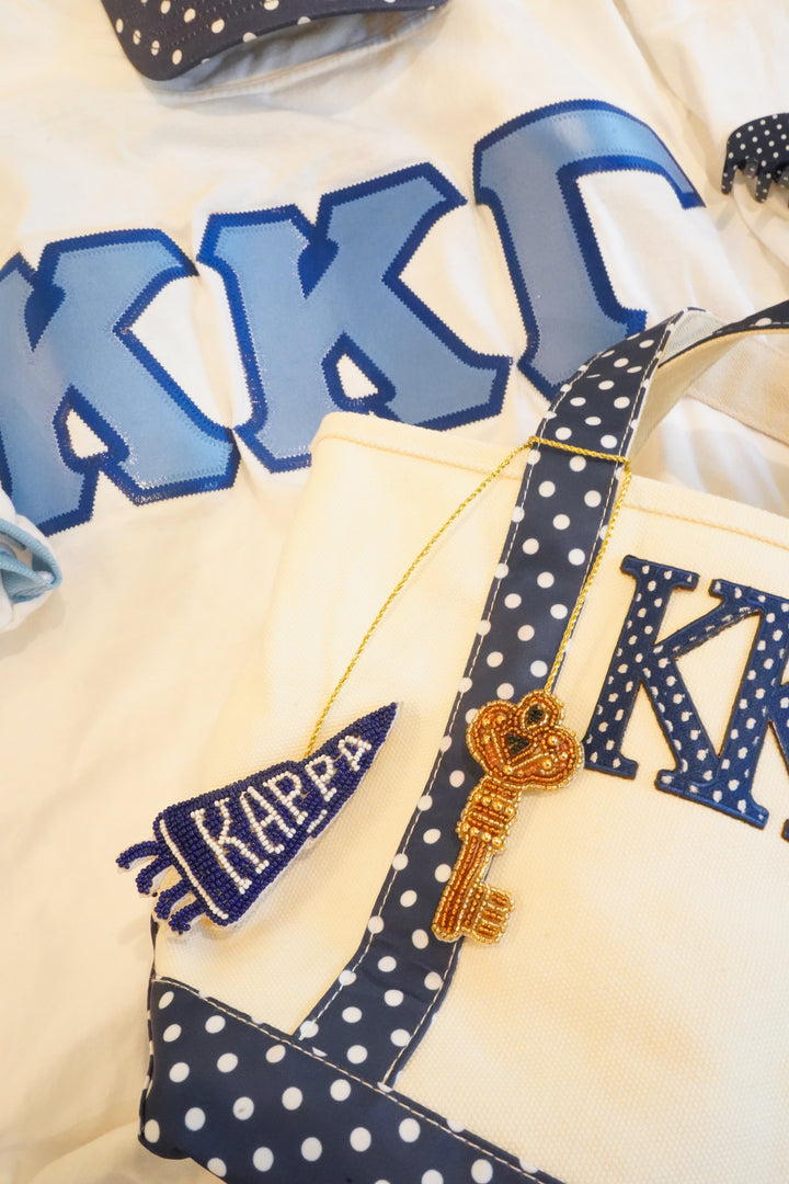 Sorority Greek Beaded Bag Charms
