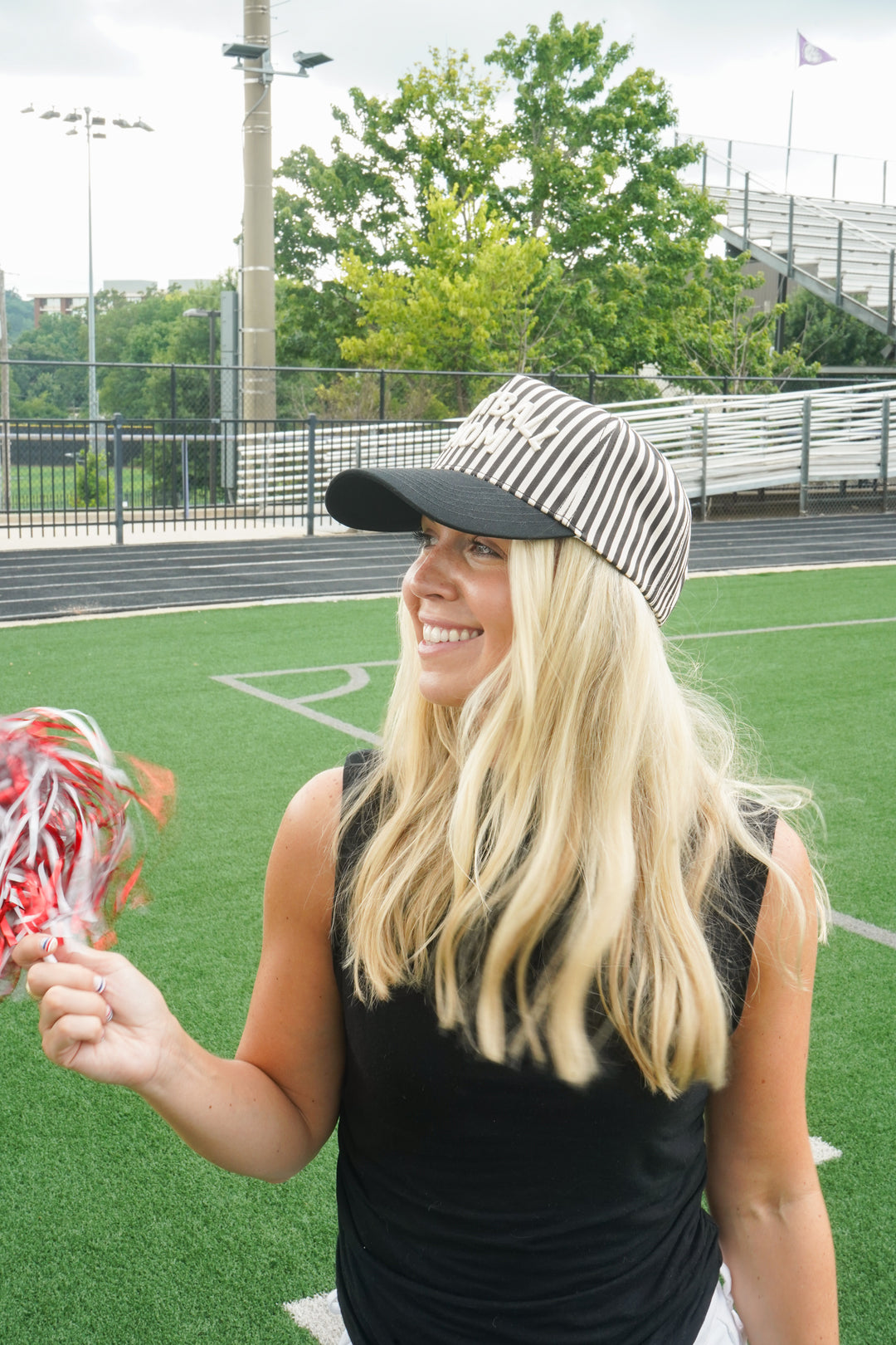 Football Mom - Stripe Trucker Hat