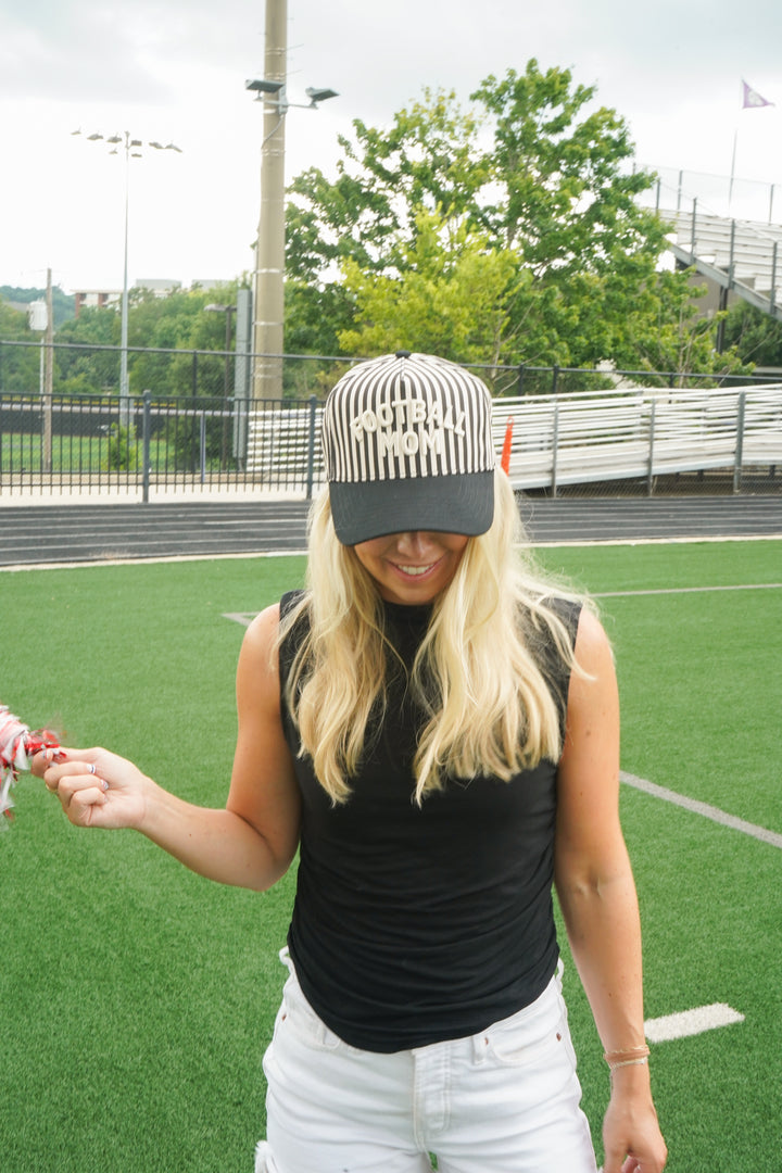 Football Mom - Stripe Trucker Hat