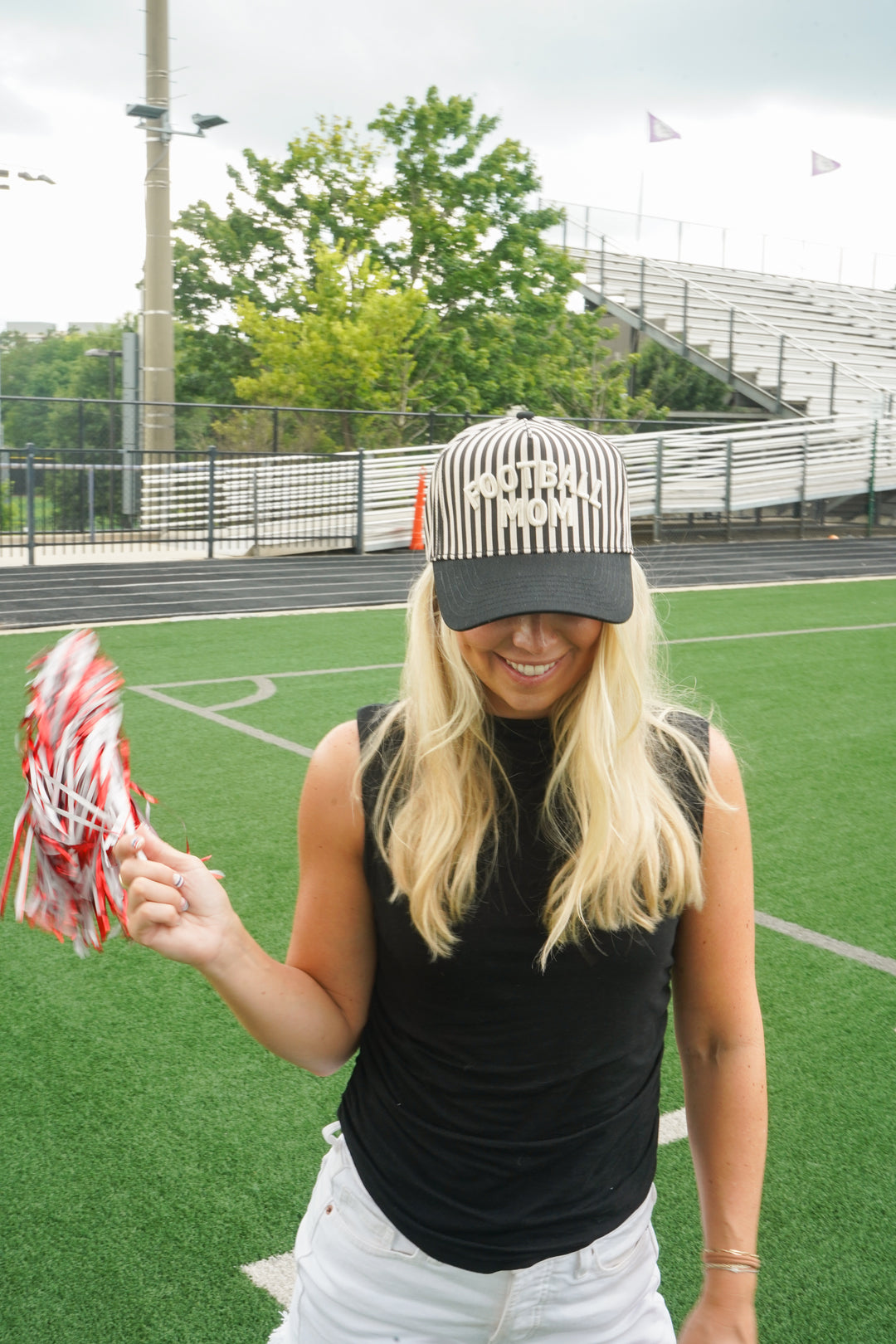 Football Mom - Stripe Trucker Hat