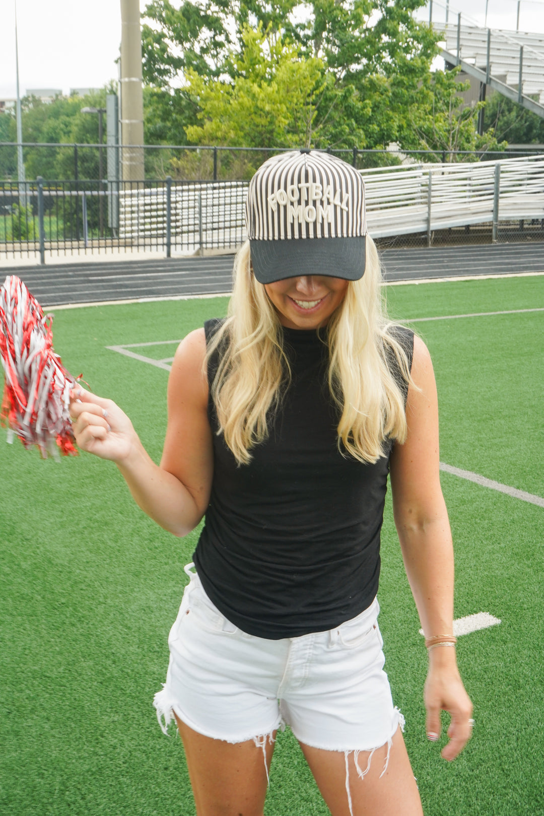 Football Mom - Stripe Trucker Hat