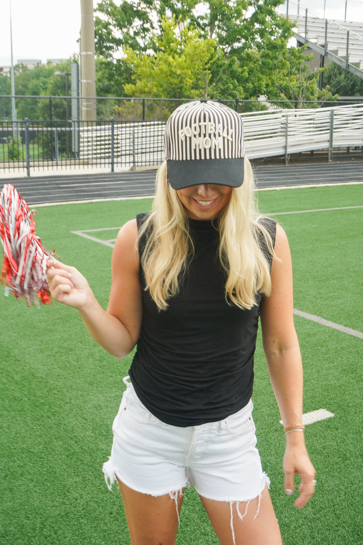 Football Mom - Stripe Trucker Hat