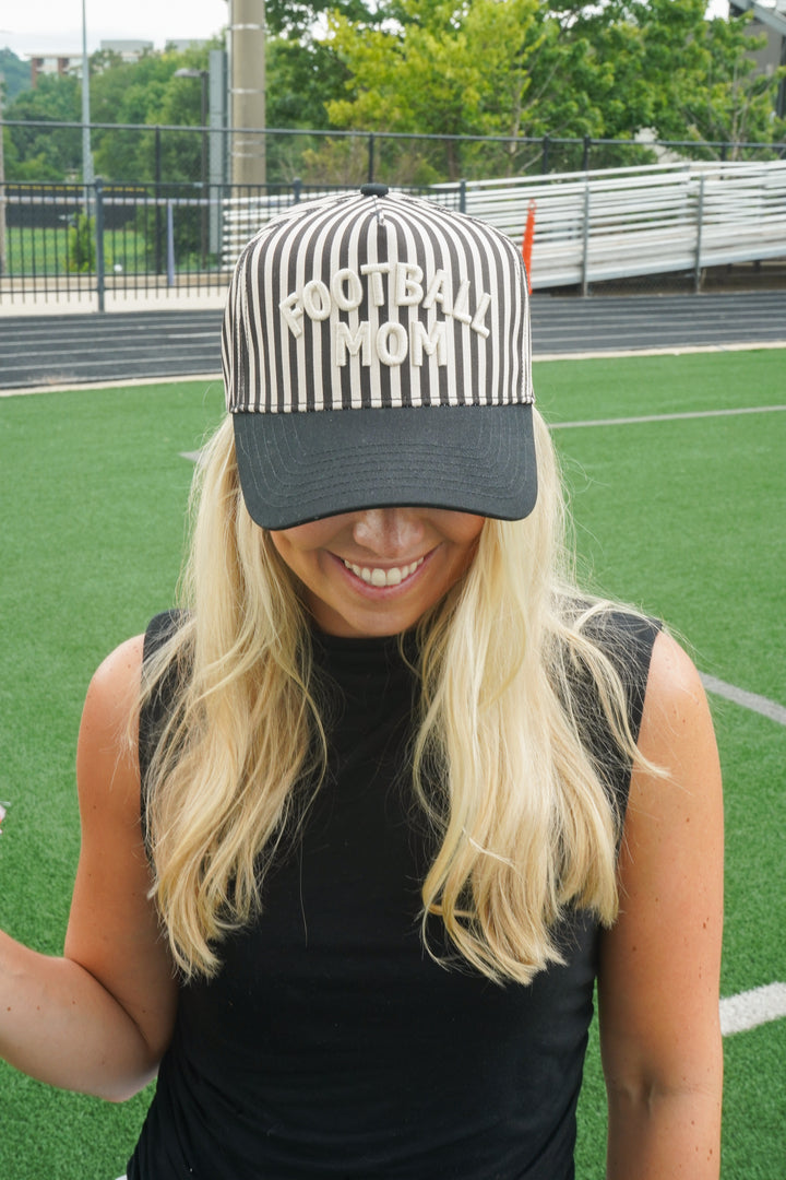 Football Mom - Stripe Trucker Hat