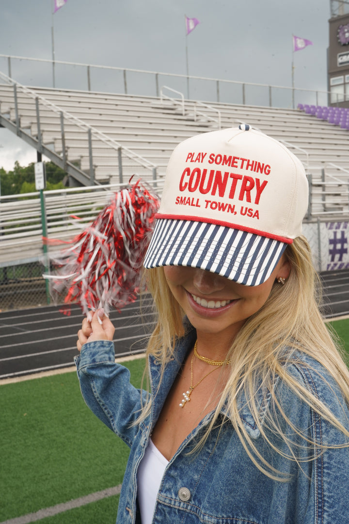 Play Something Country - Navy Pinstripe Trucker Hat