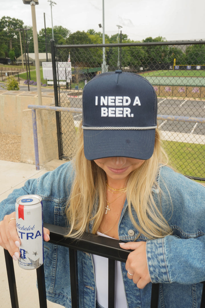 I Need A Beer - Navy Trucker Hat