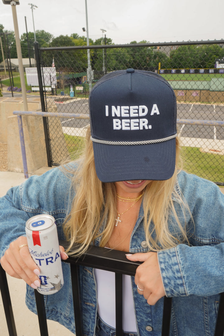 I Need A Beer - Navy Trucker Hat