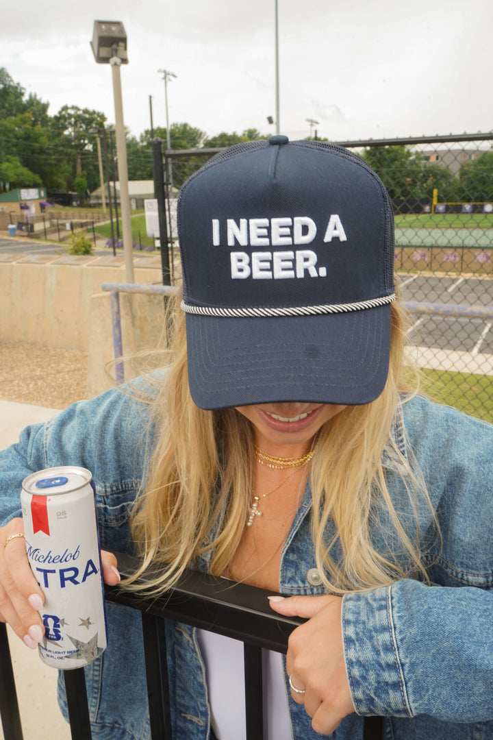 I Need A Beer - Navy Trucker Hat