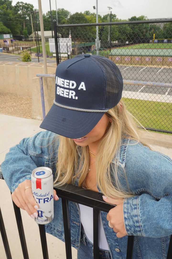 I Need A Beer - Navy Trucker Hat