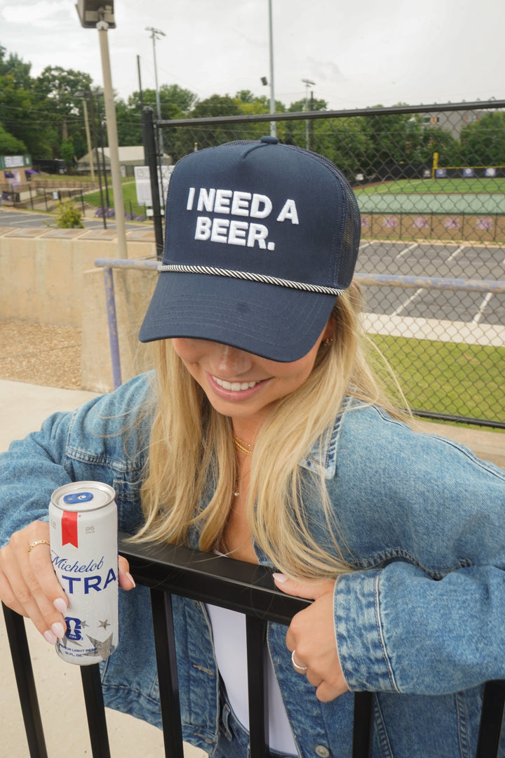 I Need A Beer - Navy Trucker Hat