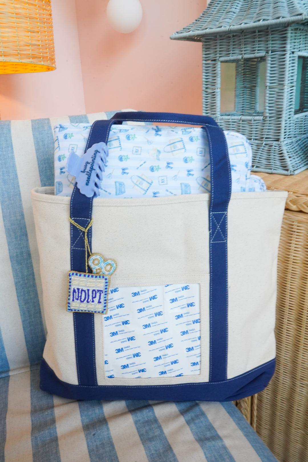 Needlepoint Canvas Tote — Self-Finishing