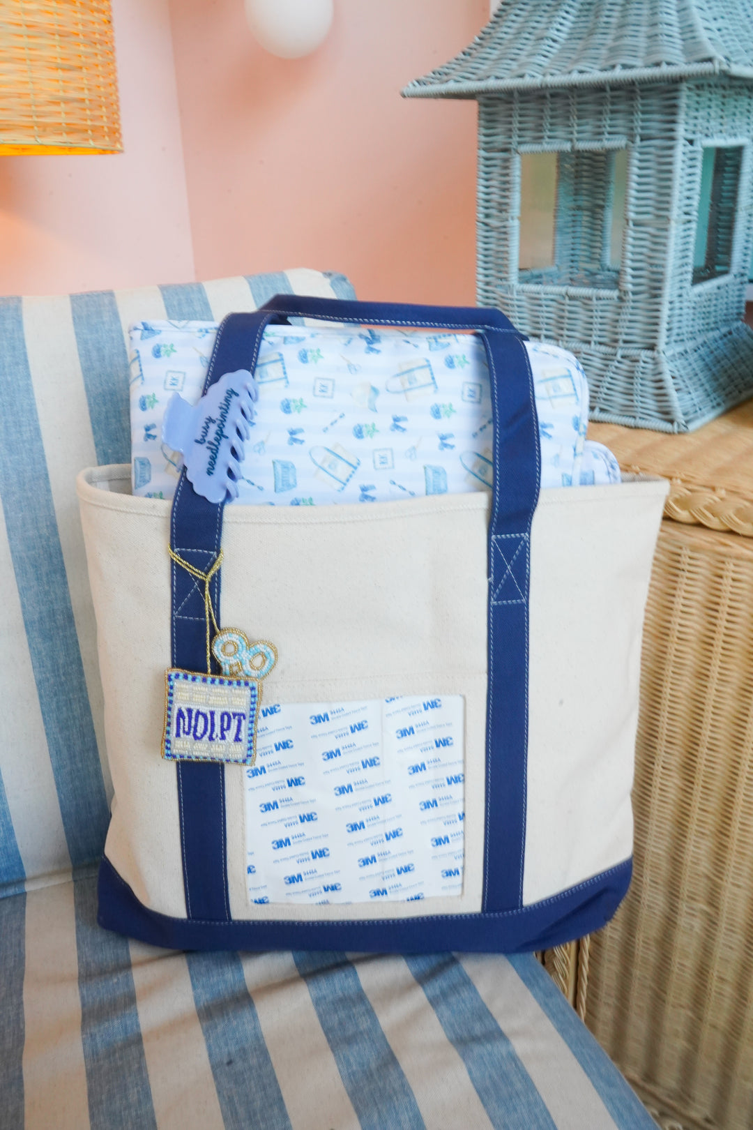 Needlepoint Canvas Tote — Self-Finishing