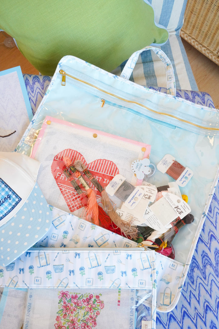 Needlepoint Clear Project Handle Bag