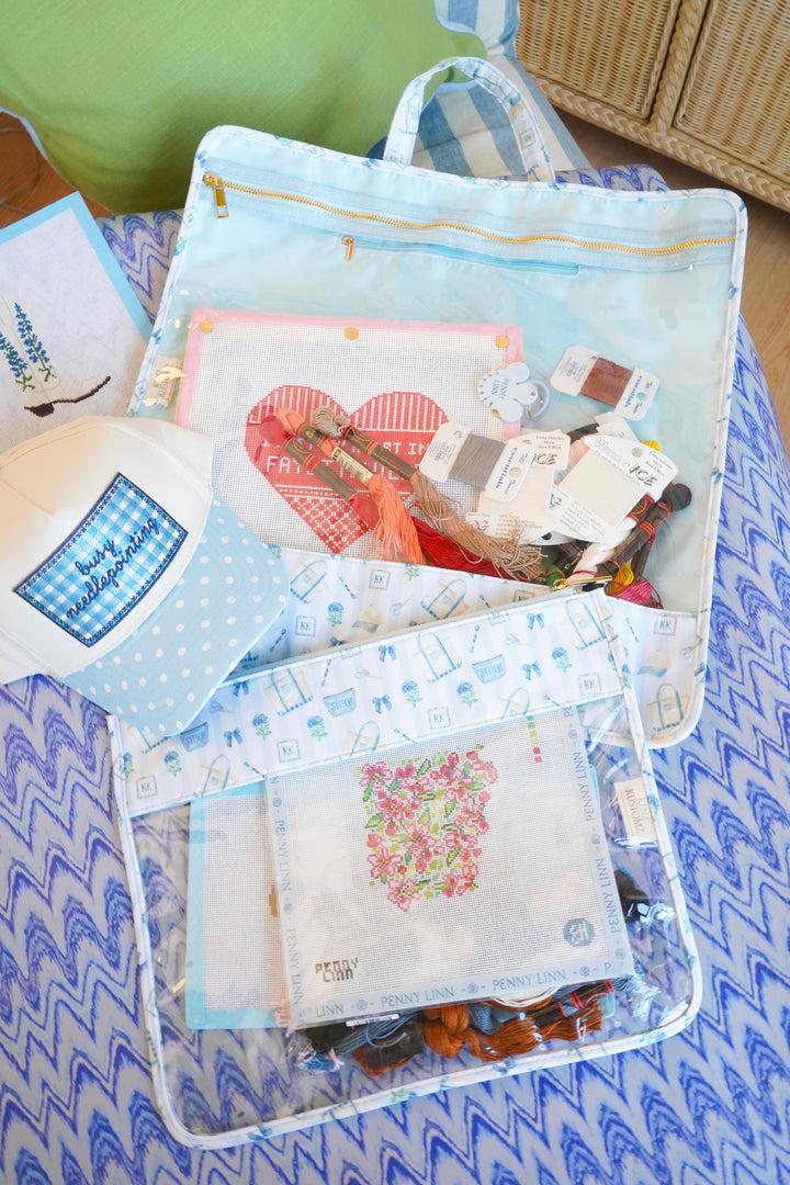 Needlepoint Flat Clear Pouch