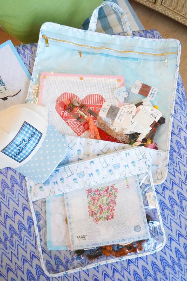 Needlepoint Flat Clear Pouch