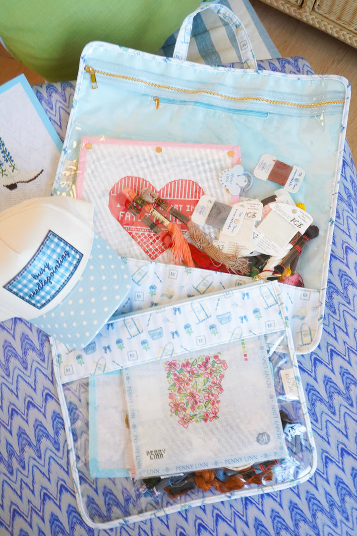 Needlepoint Clear Project Handle Bag