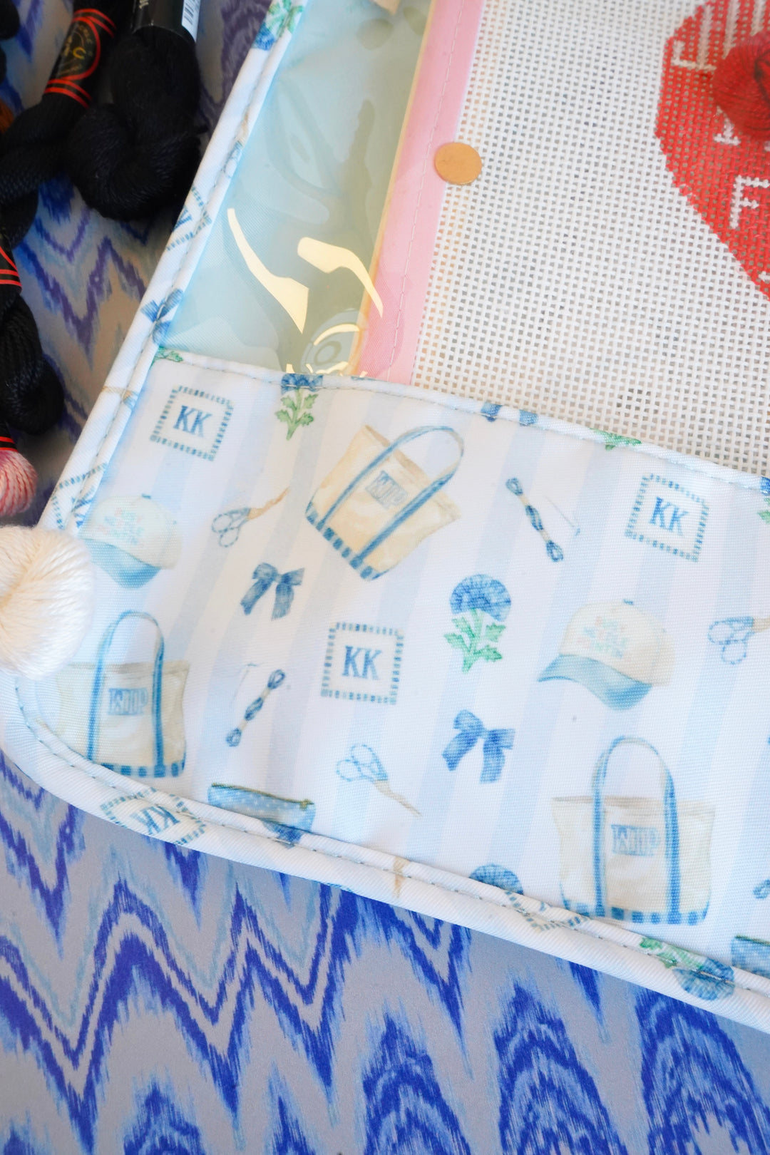 Needlepoint Clear Project Handle Bag