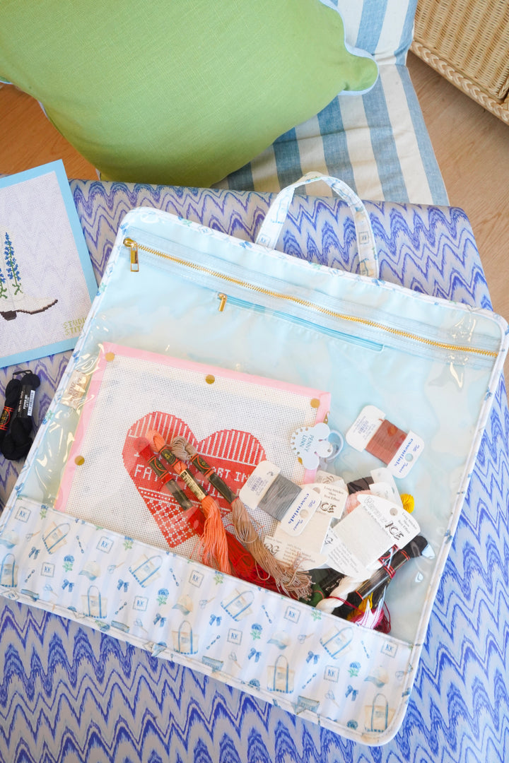 Needlepoint Clear Project Handle Bag