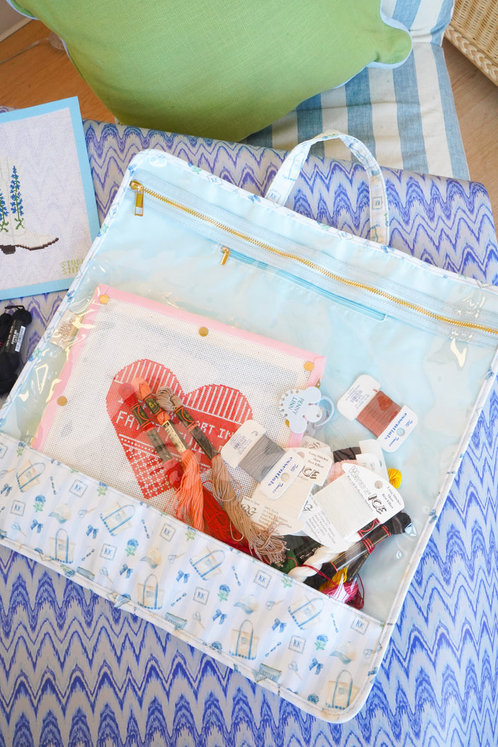 Needlepoint Clear Project Handle Bag