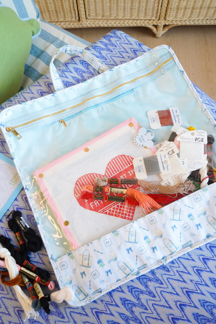 Needlepoint Clear Project Handle Bag