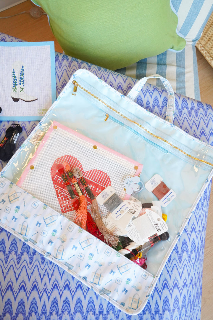Needlepoint Clear Project Handle Bag