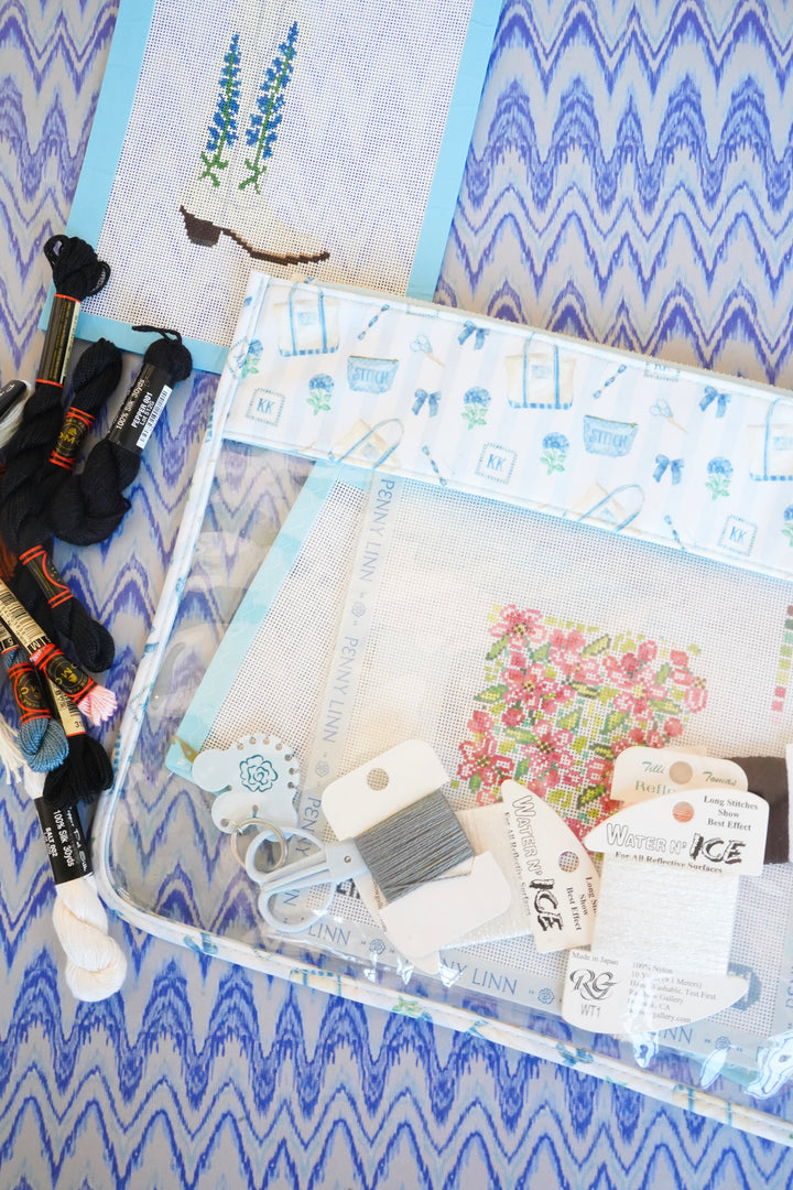 Needlepoint Flat Clear Pouch