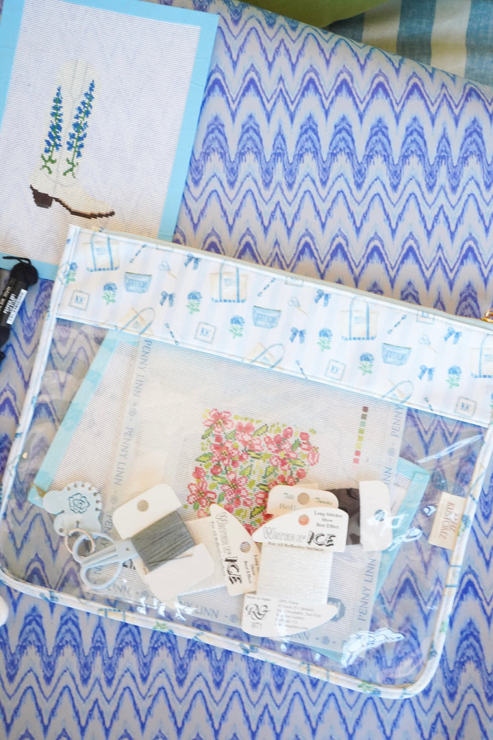 Needlepoint Flat Clear Pouch