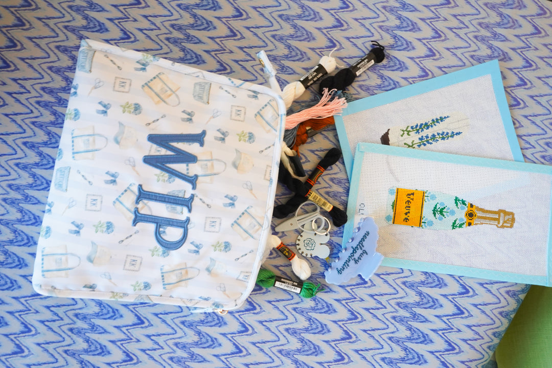 WIP - Needlepoint Travel Pouch