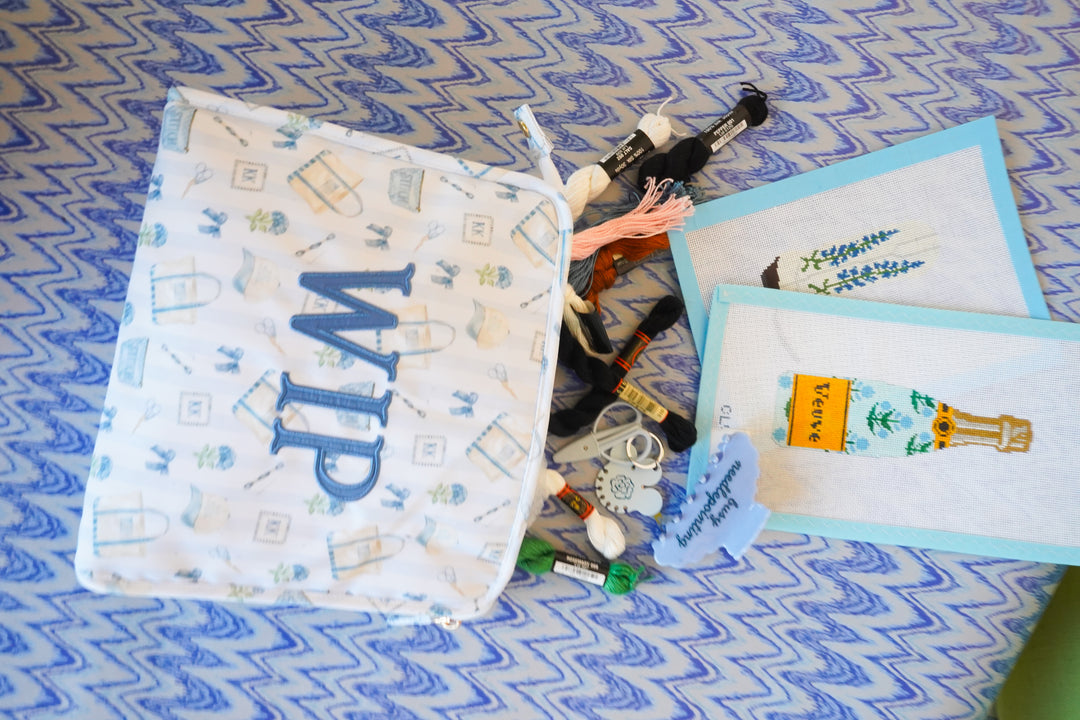 WIP - Needlepoint Travel Pouch