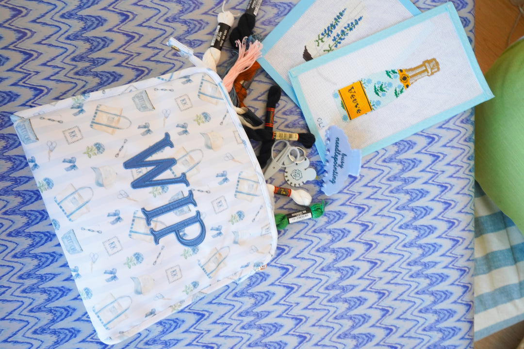 WIP - Needlepoint Travel Pouch